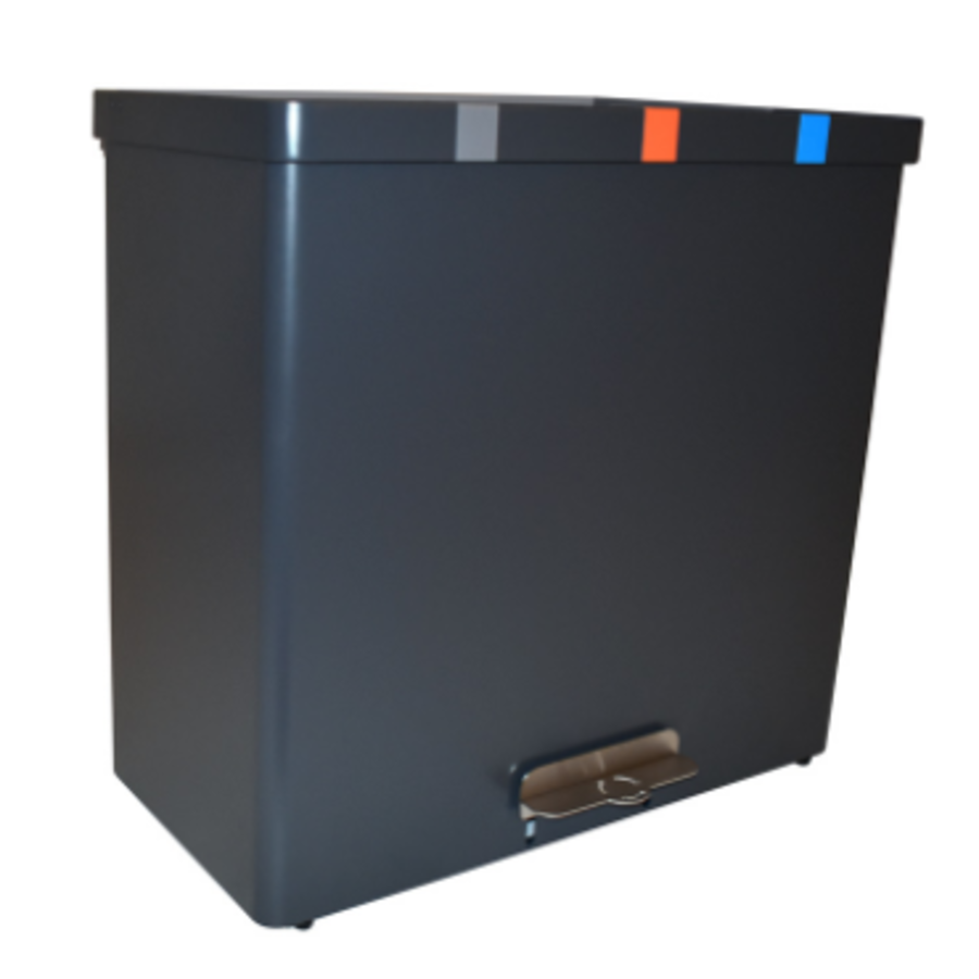 Poubelle | Gris graphite | 102 litres | Incl. insert de tasse