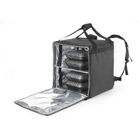 Isolierter Rucksack für Pizza- und Essenslieferungen | Kappe. 10 Pizzen