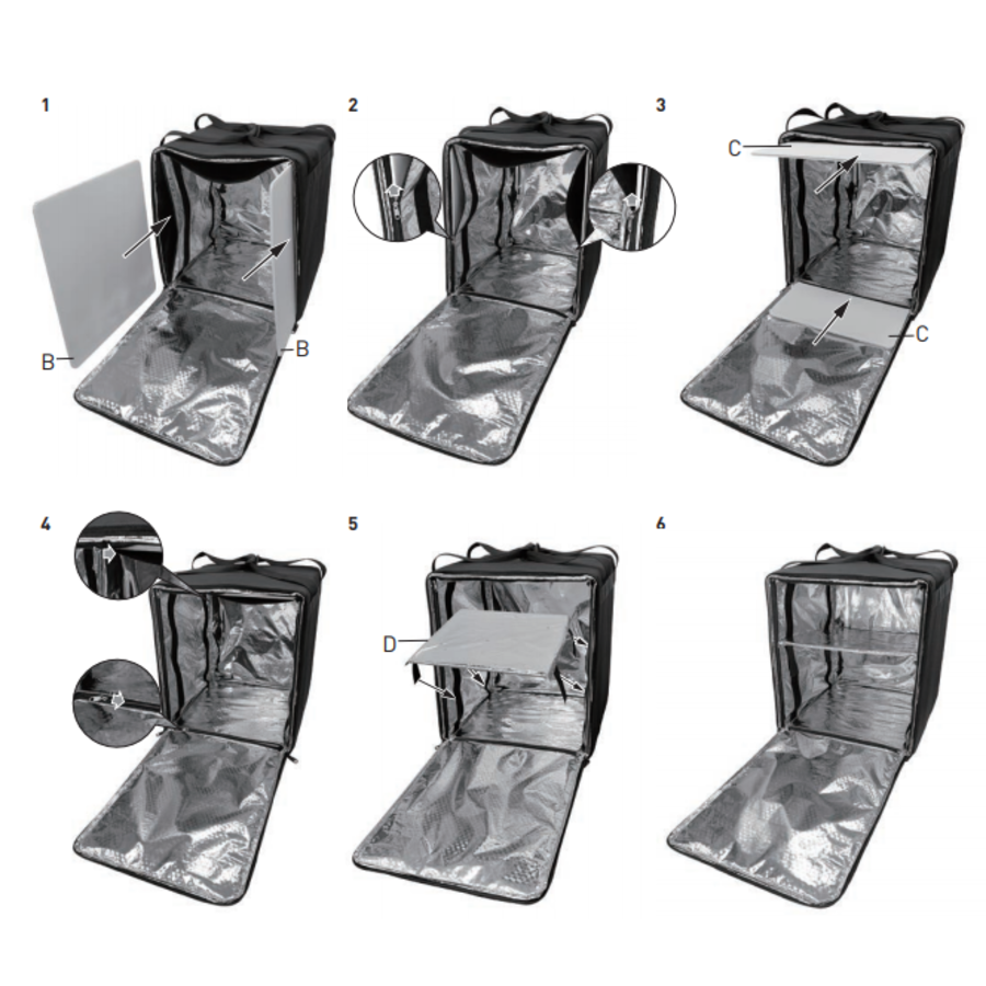Sac à dos isotherme pour livraison de pizzas et de repas | Capuchon. 10 pizzas