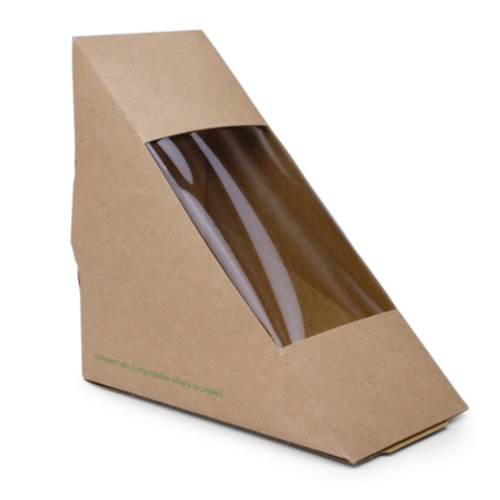 HorecaTraders Biodegradable sandwich boxes | Kraft paper | 500 pieces 