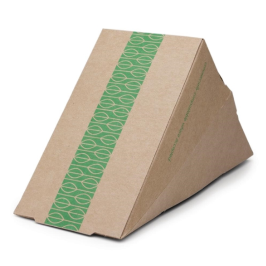 Boîtes à sandwich biodégradables | Papier kraft | 500 pièces