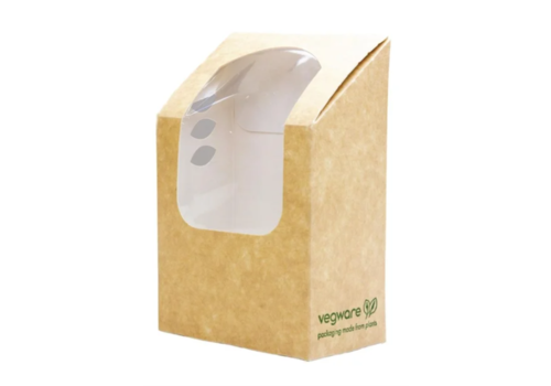  HorecaTraders Boîtes à tortillas biodégradables | Fenêtre PLA | 500 pièces 