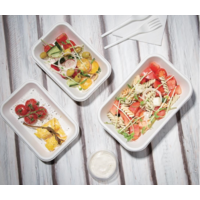 Kompostierbare Snackbehälter | 3,5 (h) x 18 x 12 cm | 50 Stück