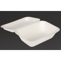 Compostable meal boxes 6.6(h)x18.2(w)x13.5(d)cm | 6.4(h)x24.8(w)x16.1(d)cm