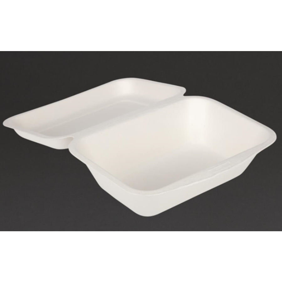 Boîtes repas compostables | 6,6(h)x18,2x13,5 cm | 250 pièces