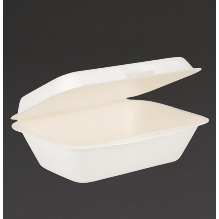 Boîtes repas compostables | 6,6(h)x18,2x13,5 cm | 250 pièces