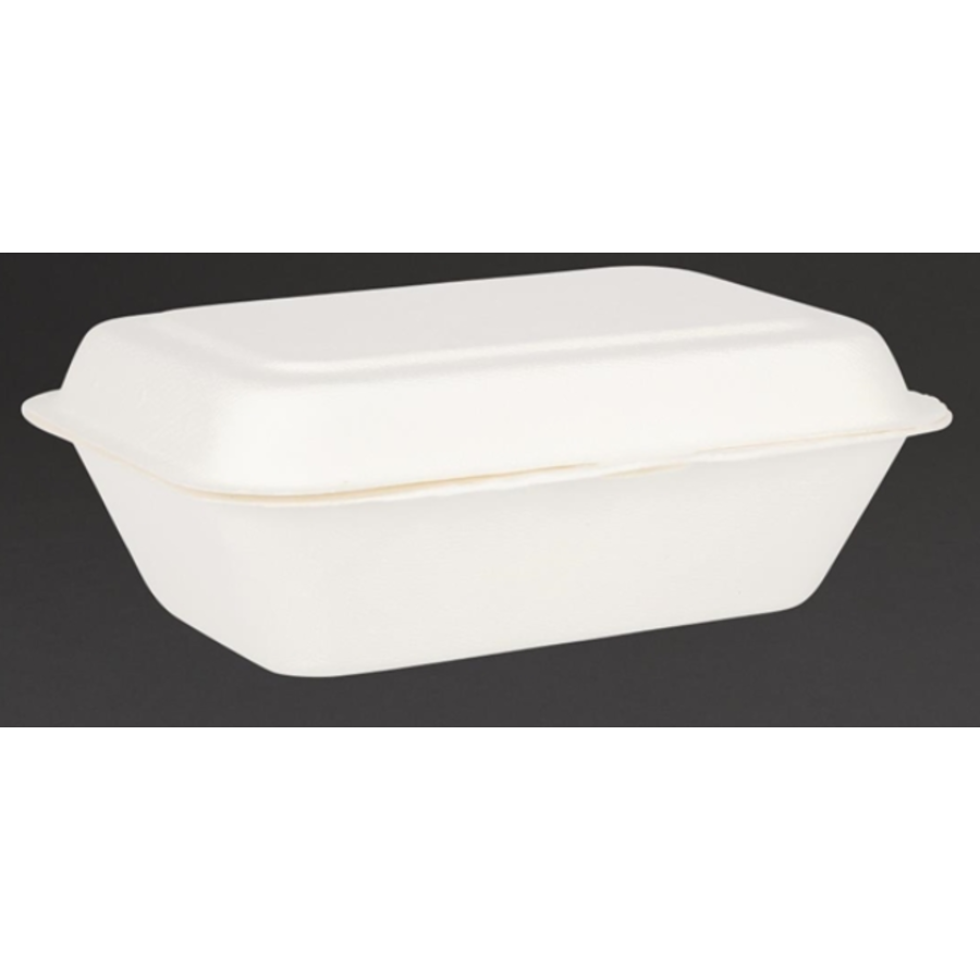 Boîtes repas compostables | 6,6(h)x18,2x13,5 cm | 250 pièces