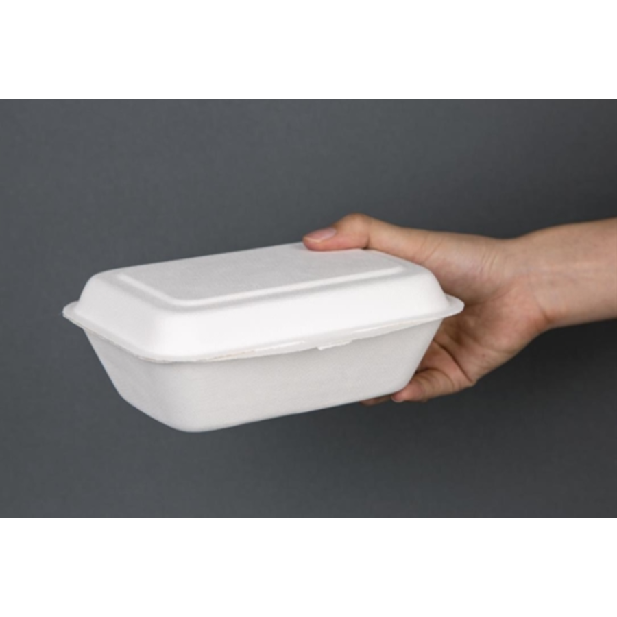 Boîtes repas compostables | 6,6(h)x18,2x13,5 cm | 250 pièces