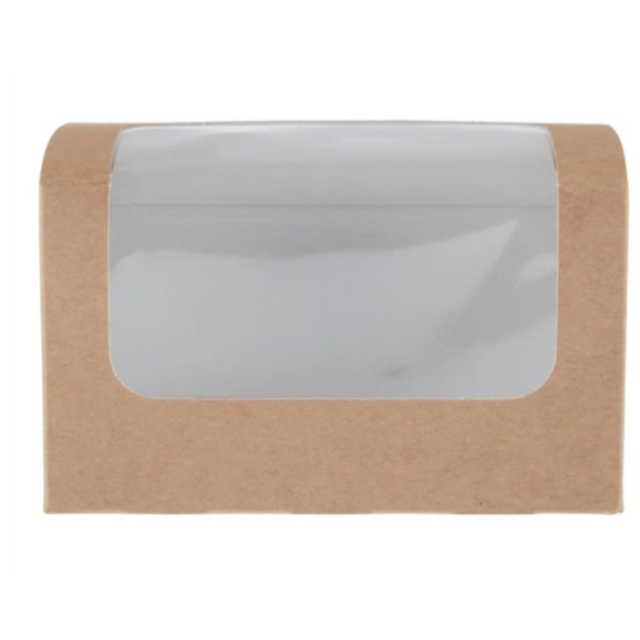 Compostable sandwich boxes | 500 pieces | PLA window | kraft paper