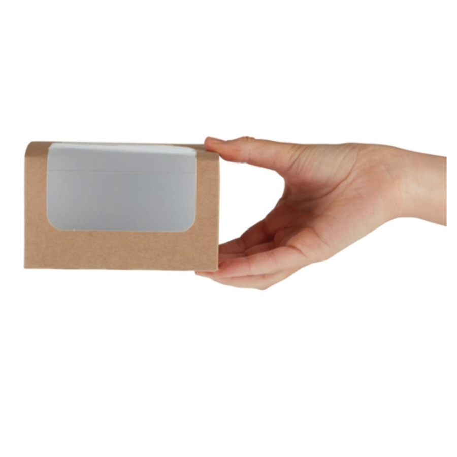 Biodegradable sandwich boxes | 500 pieces | PLA window | kraft paper