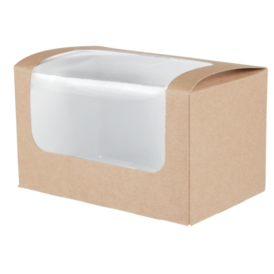 Compostable sandwich boxes | 500 pieces | PLA window | kraft paper