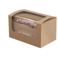 Biodegradable sandwich boxes | 500 pieces | PLA window | kraft paper
