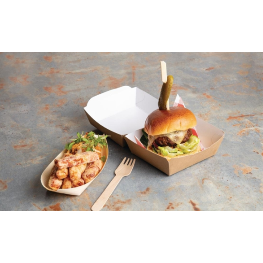 Boîtes à hamburger biodégradables | 10,8x10,8 cm | 250 pièces