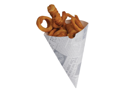  HorecaTraders Sacs à frites biodégradables avec imprimé journal | 1000 pièces 
