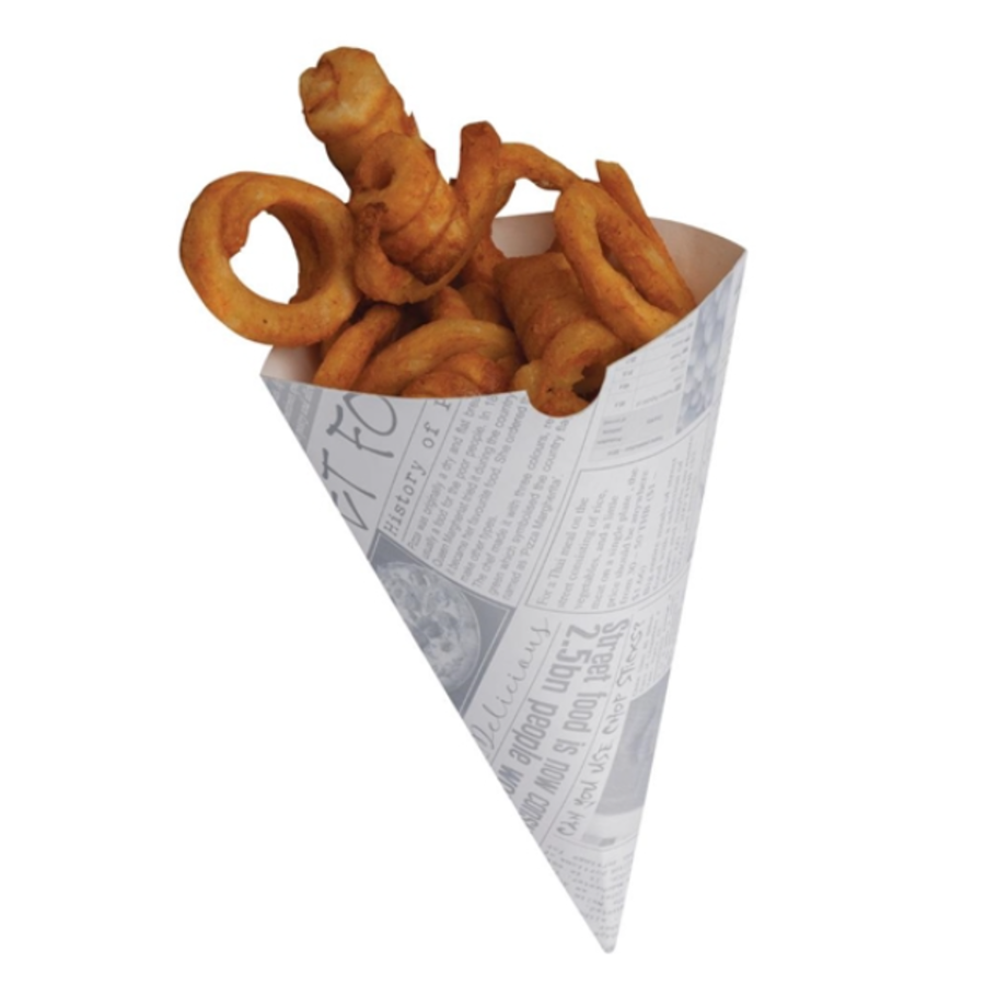 Sacs à frites biodégradables avec imprimé journal | 1000 pièces