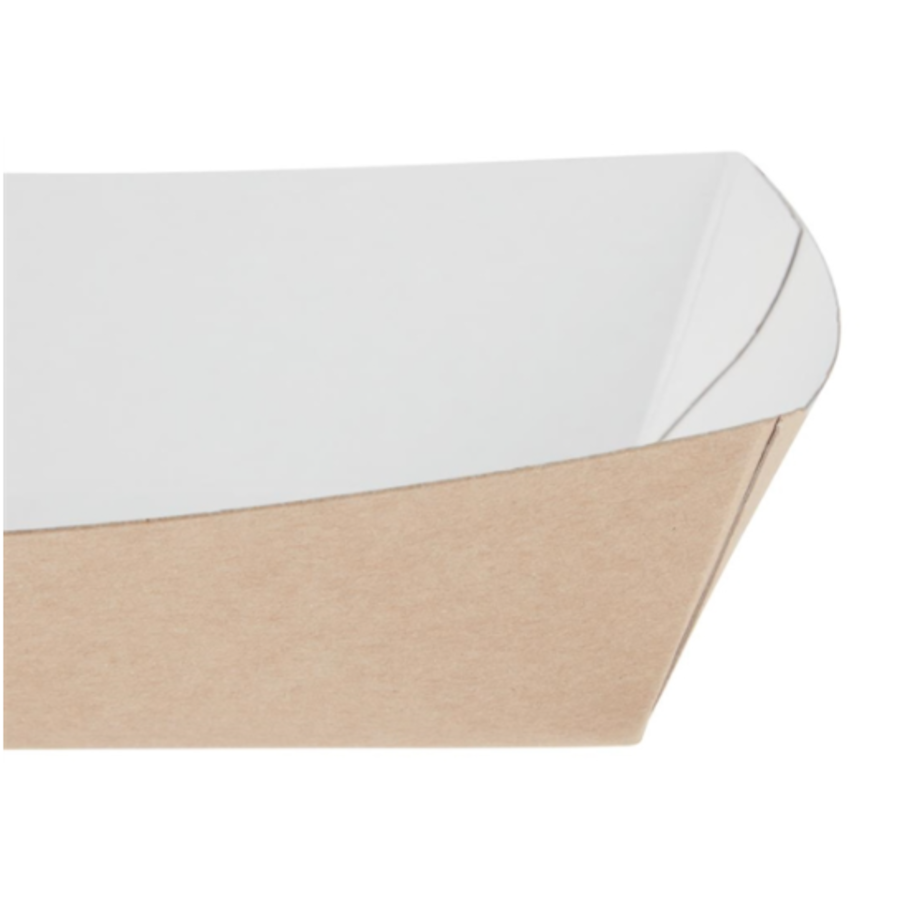 large kraft food trays compostable 22cm (250 pieces)