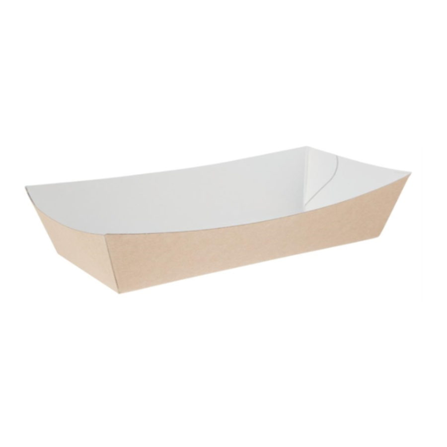 large kraft food trays compostable 22cm (250 pieces)