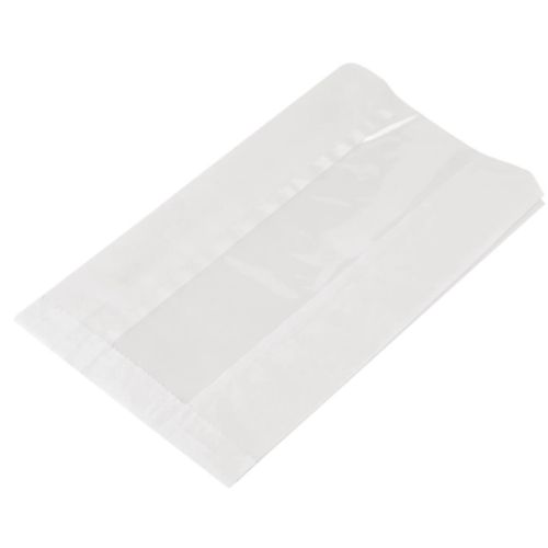  HorecaTraders Sacs en papier | fenêtre d'observation | 500 pièces | 15,2 x 21,6 x 25,4 cm 