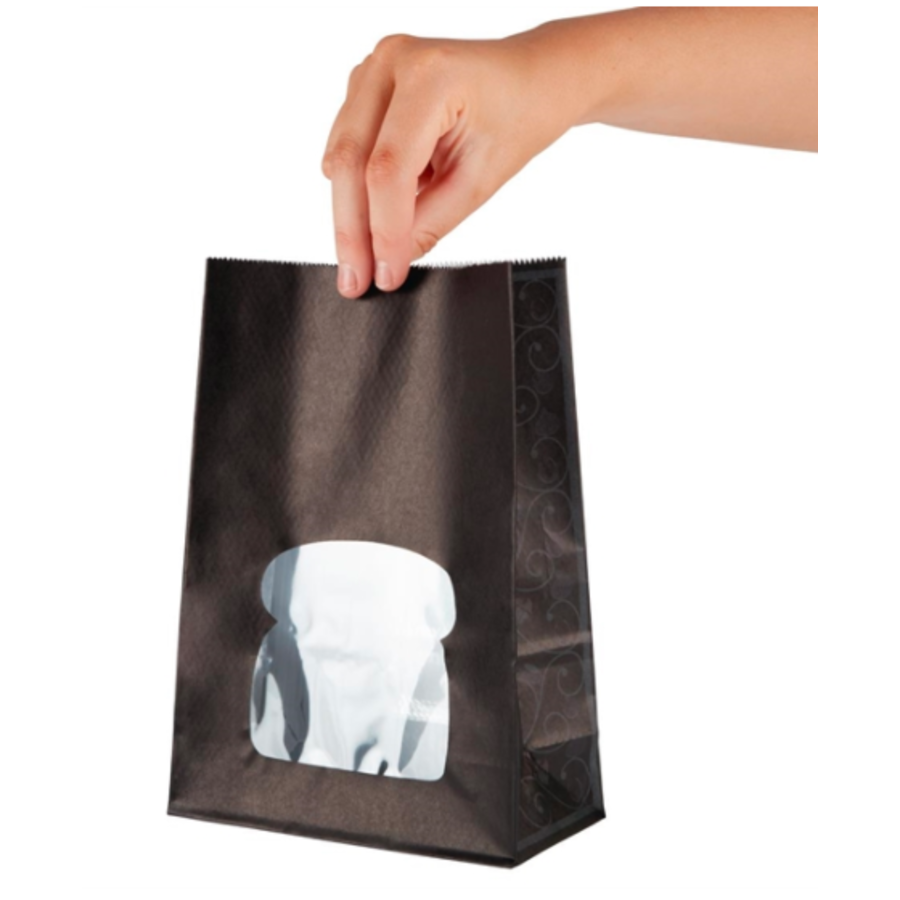 Sacs à sandwich | Fenêtre | Recyclable | Noir | 250 pièces