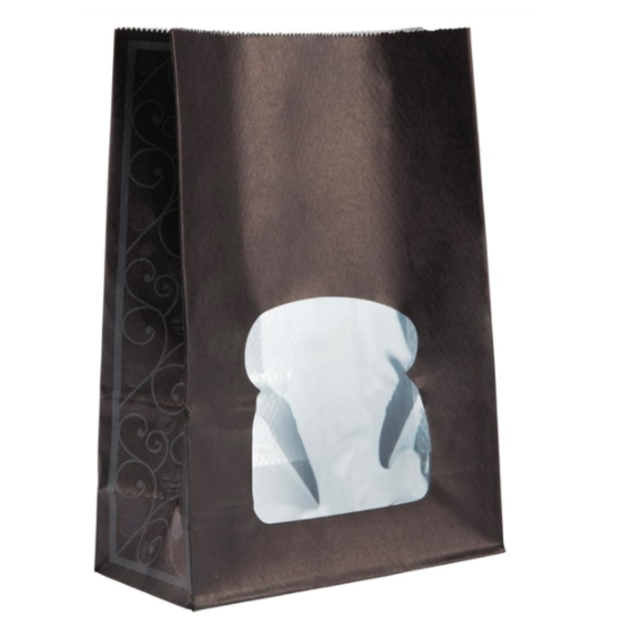 Sacs à sandwich | Fenêtre | Recyclable | Noir | 250 pièces