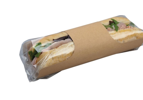  HorecaTraders Recyclable baguette packaging | 500 pcs. | 21cm | Push-in closure 