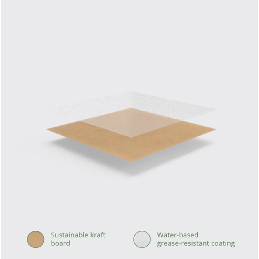Bols de nourriture | Biodégradable | carton | 500 pièces | 1,3 L | 12 x 15,2 x 6,4 cm