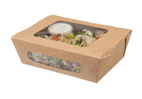  HorecaTraders Salad bowls | Biodegradable | 825ml | 250 pieces | Insert closure | 5 x 12 x 16 cm 