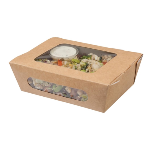  HorecaTraders Salad Bowls | Degradable | 825ml | 250 pieces | Push-in closure | 5x12x16cm 