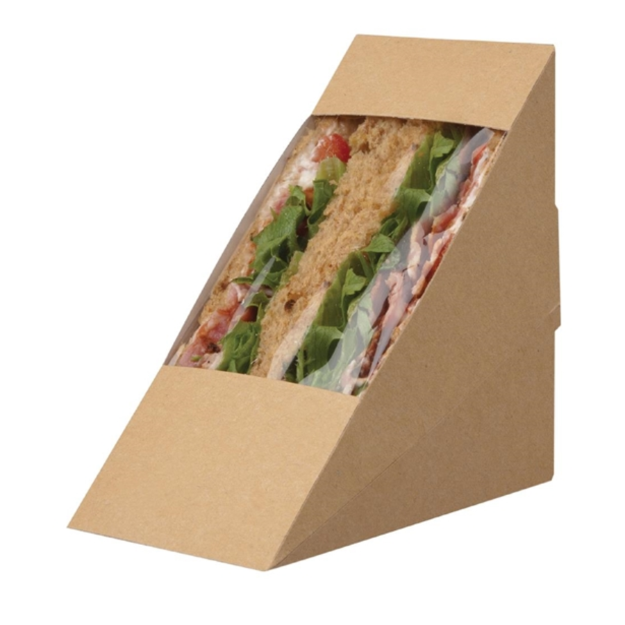 Sandwich boxes | Triangle | Degradable | 500 pieces | 12.3 x 12.3 x 7.2 cm
