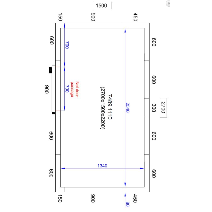 Cooling room | +0/+5°C | 270x150x220cm