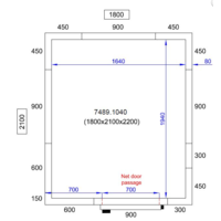 Chambre froide | -20/-10°C | 180 x 210 x 220 cm