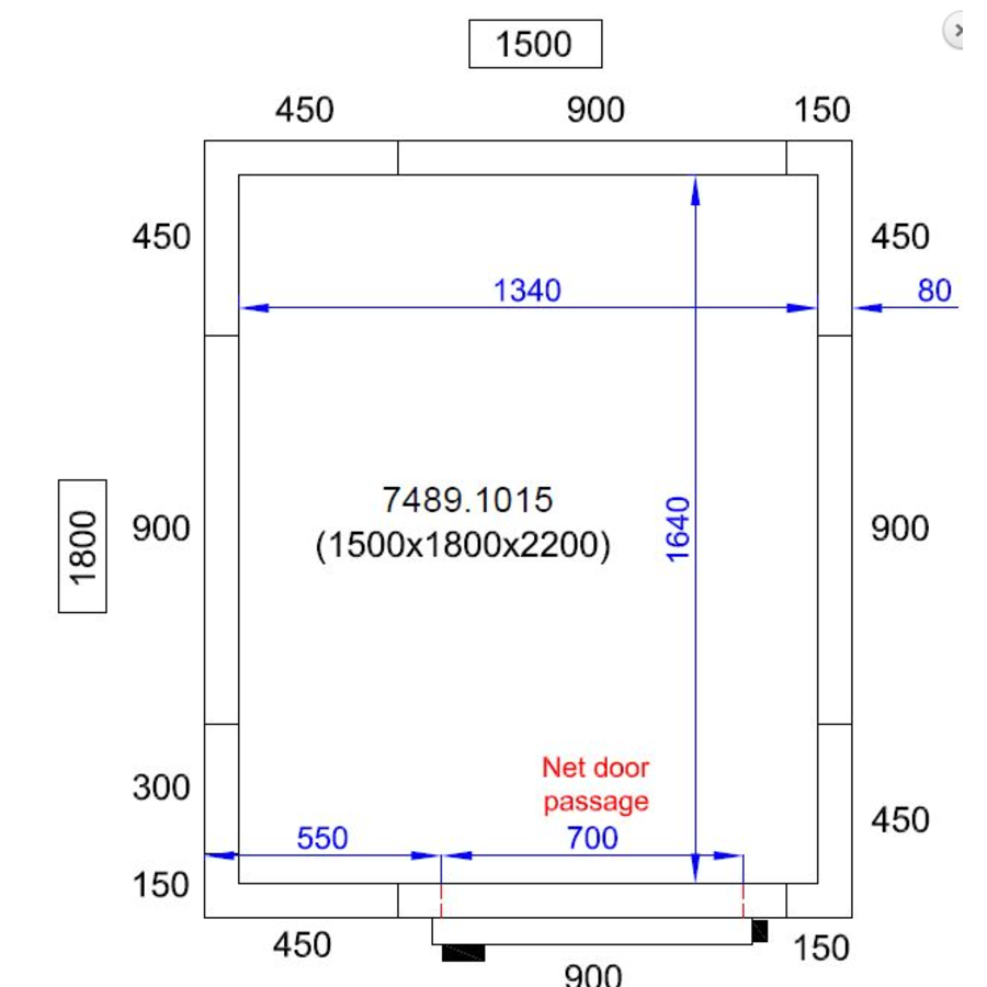 Freezer cell | -20/-10°C | 150 x 180 x 220 cm