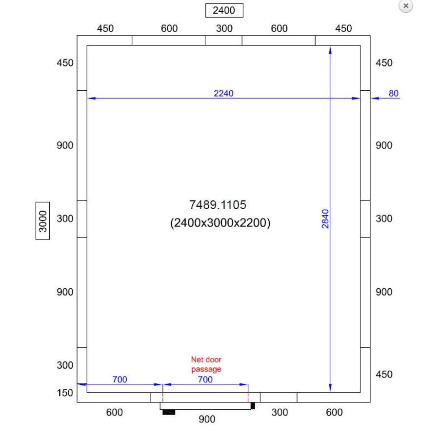 Freezer 240X300X220 CM | -10/-20 °C