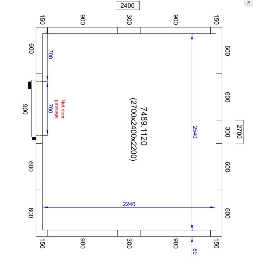 Freezer cell 270X240X220 CM | -10/-20 °C
