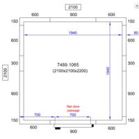 Freezer cell 210X210X220 CM | -10/-20 °C
