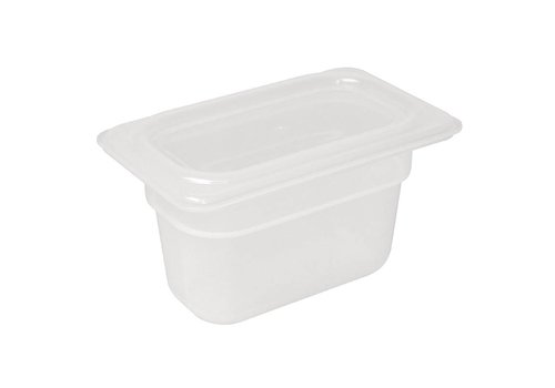  Vogue Polypropylene GN containers 1/9 with lid 100mm (H) 0.85L (per 4) 