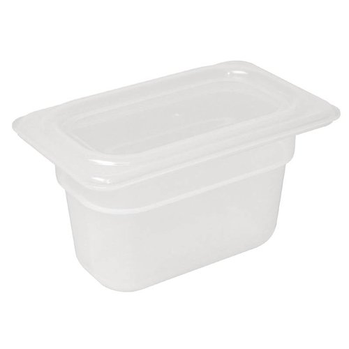  Vogue Polypropylene GN containers 1/9 with lid 100mm (H) 0.85L (per 4) 