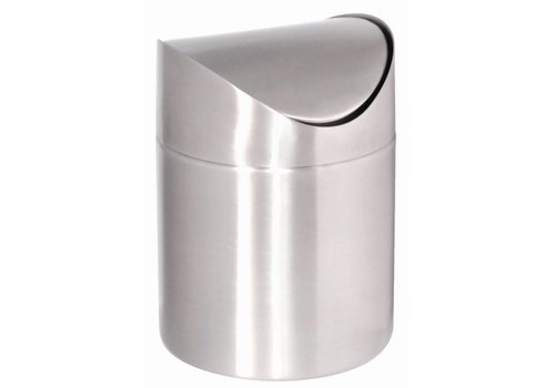  HorecaTraders Stainless steel waste bin 17(h) x 12(Ø) cm 