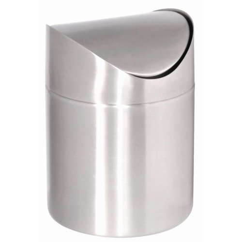  HorecaTraders Stainless steel waste bin 17(h) x 12(Ø) cm 