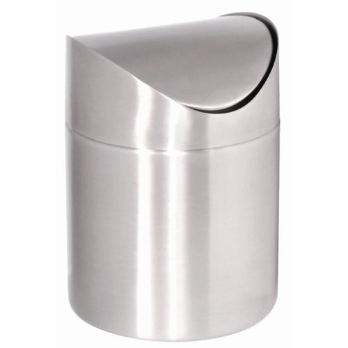  HorecaTraders Waste bin stainless steel 17(h) x 12(Ø) cm 