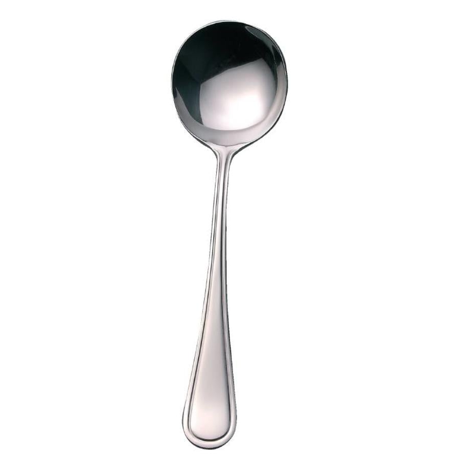 Set of 12 Pekky 7.5-INCH Round Soup Spoons Bouillon Spoon Stainless Steel 