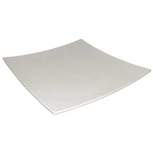  HorecaTraders Gebogener quadratischer Teller aus Melamin, Weiß | 31 x 31 cm 