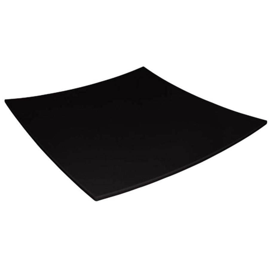 Melamine Curved Square Plate Black |31 x 31cm