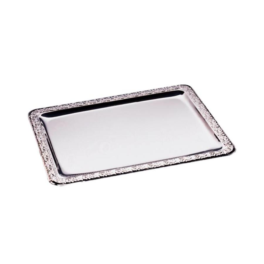 Plat de service rectangulaire en acier inoxydable | 3 formats
