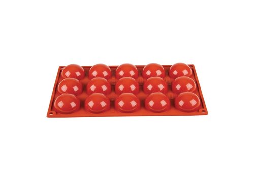  HorecaTraders Silicone Pastry Molds | 15 Half Spheres 