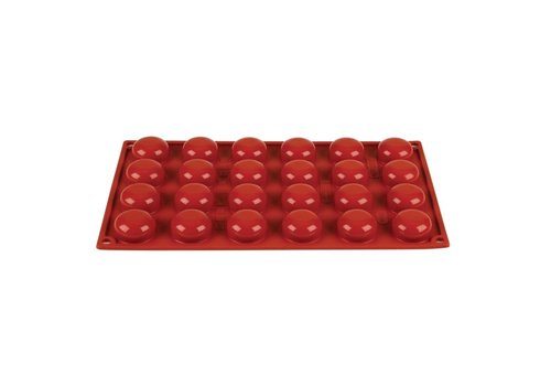  HorecaTraders Moules de cuisson en silicone rouge | 24 formes 
