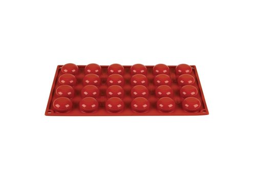  HorecaTraders Silicone baking molds red | 24 shapes 