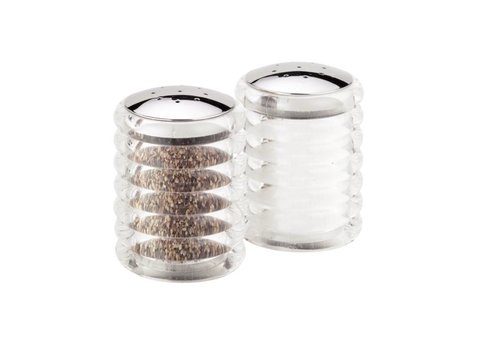  HorecaTraders Stainless steel salt and pepper shakers | 7 cm 