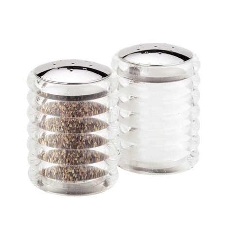  HorecaTraders Stainless steel salt and pepper shakers | 7 cm 