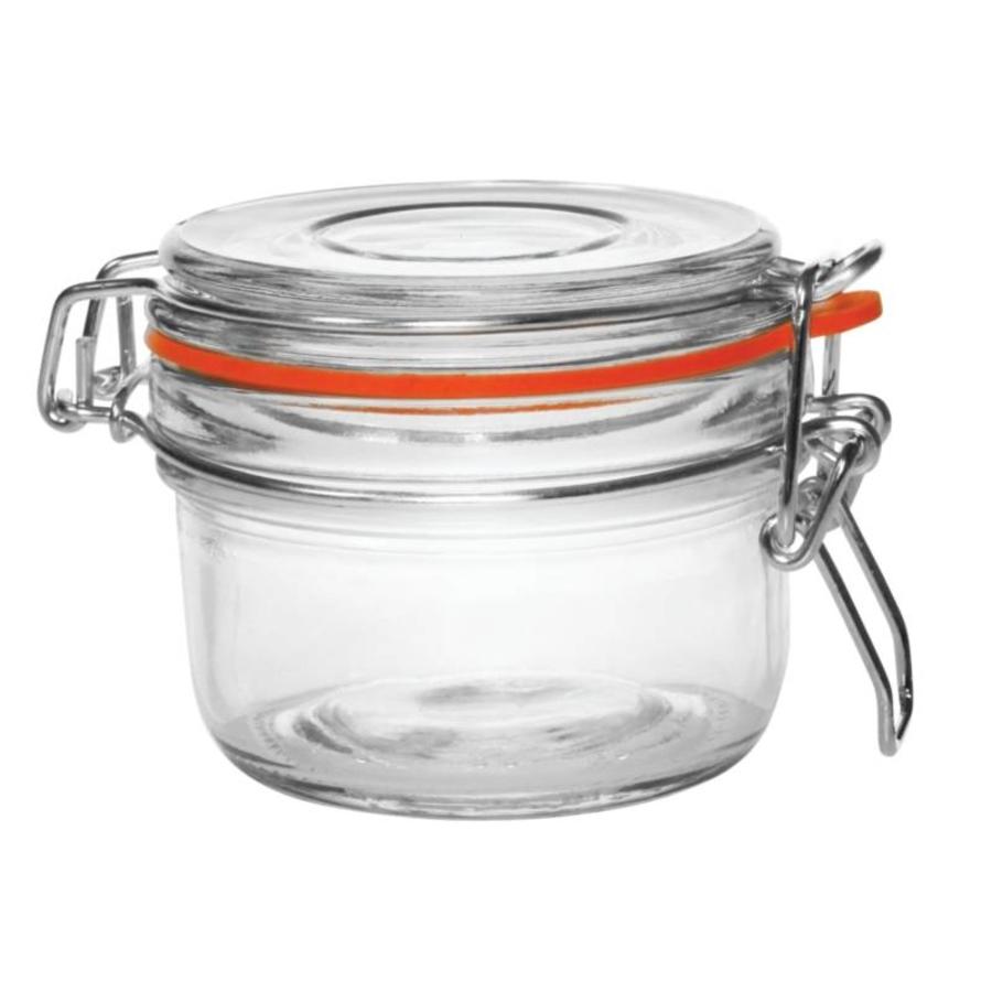Glass preserving jar / storage jar with clip closure, 0.125 l (6 pieces)